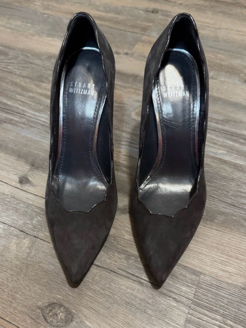 Stuart Weitzman Scallopfine Suede Pumps